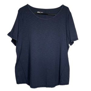 Talbots Hello Saturday Slub‎ Knit Navy Blue T Shirt  Size 2X